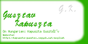 gusztav kapuszta business card